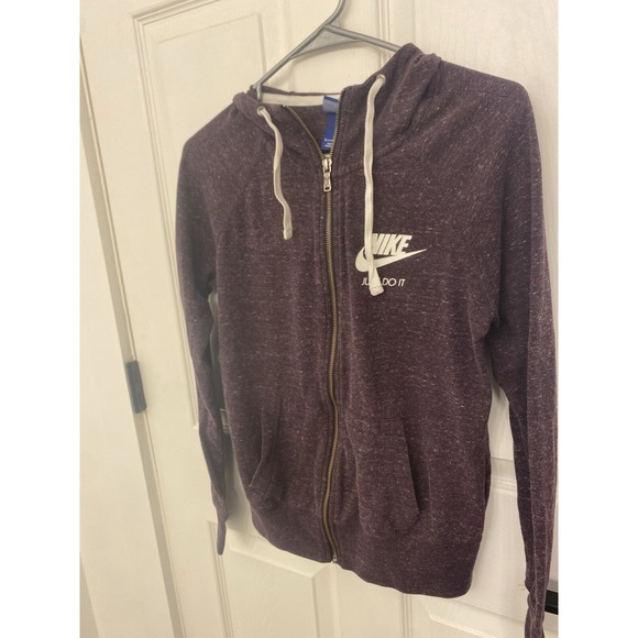 Nike Hooded Zipper Sweater Purple Women Lightweight Small - Picture 4 of 7